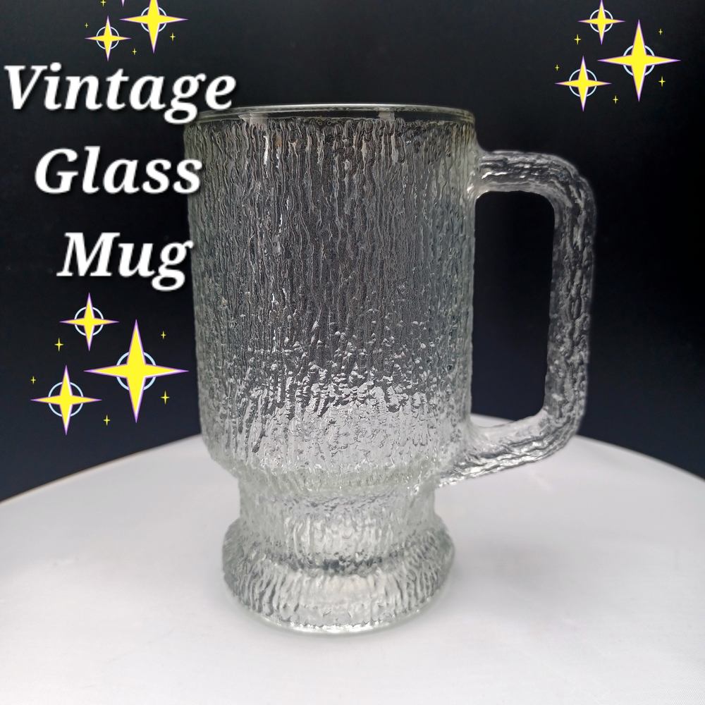 Vintage Indiana- Cystal Ice Glass  Mug 16 oz